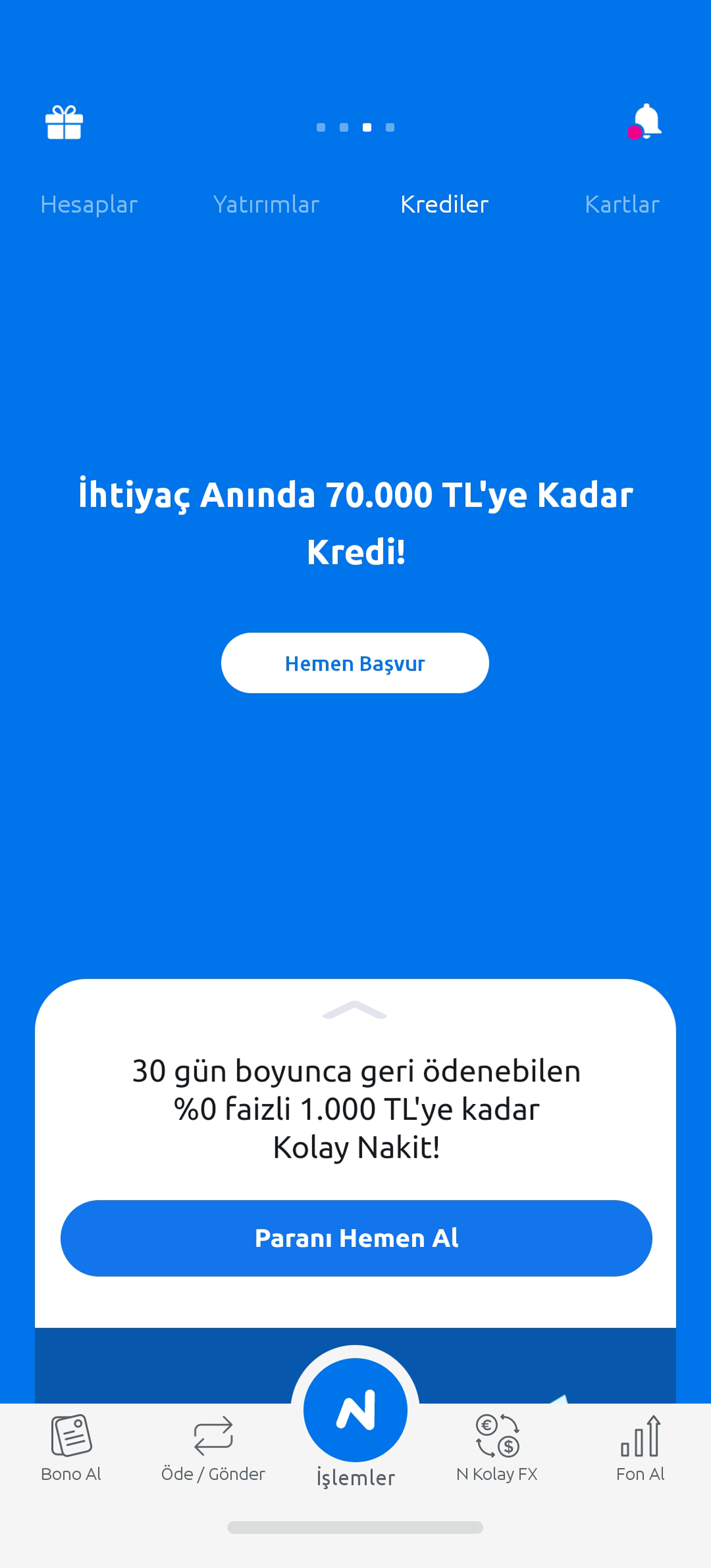 N Kolay ile kredin anında cebinde!