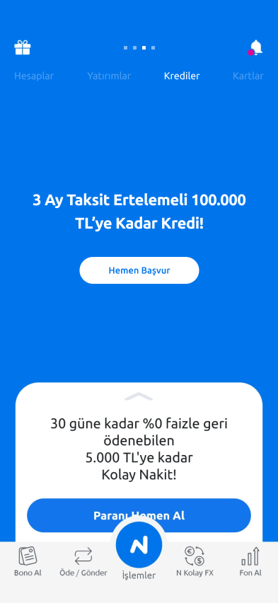 Tüm kredi işlemlerin cebinde!