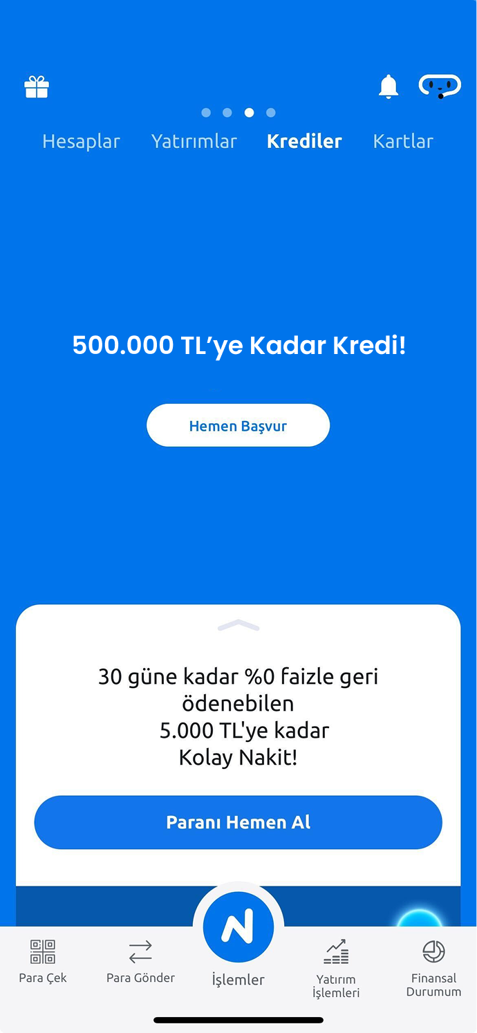 Tüm kredi işlemlerin cebinde!